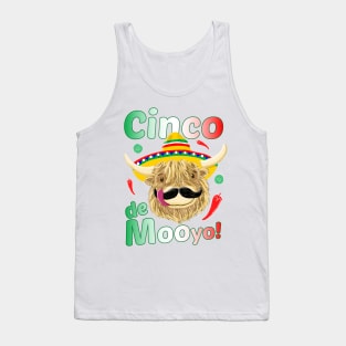 Scottish Highland Cow Celebrates Cinco De Mayo Tank Top